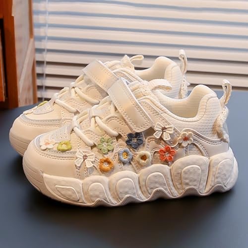 Toddler Kids Lace-Up Chunky Platform Sneakers Round Toe Low Top Breathable Dad Shoes Comfortable Non-Slip Sport Shoes2