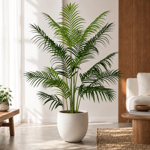 5ft Artificial Palm Tree &ndash; Realistic Fake Palm Tree Decor for Indoor & Outdoor &ndash; Large Tropical...