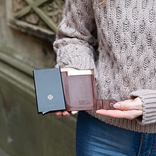 Biddy Murphy RFID Wallet Hand Embossed Italian Leather Made in Ireland Celtic Weave Design4