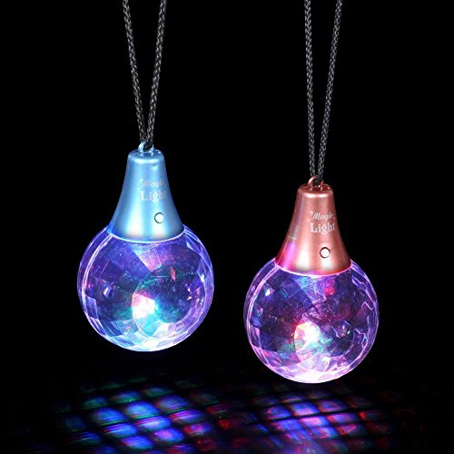 Paradise Treasures LED Flashing Multi-Color Disco Prism Ball Pendant Necklace