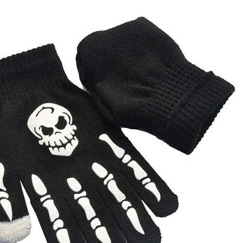 Skull Ghost Mask Balaclava Glow In The Dark Skeleton Gloves For Men Motorcycle Cycling Windproof #TOP5