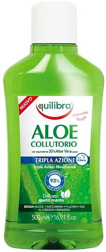 equilibra Igiene Dentale, Aloe Collutorio Multiattivo, Collutorio a Base di Aloe Vera dal Delicato Gusto Menta, Xilitolo e Mentolo per un Alito Fresco, Aiuta a Proteggere da Carie e Tartaro, 500 ml - Immagine 4