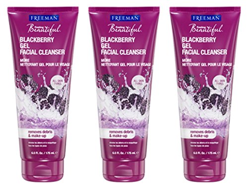 Lot of 3 Freeman Feeling Beautiful Blackberry Gel Facial Cleanser 6 oz/each