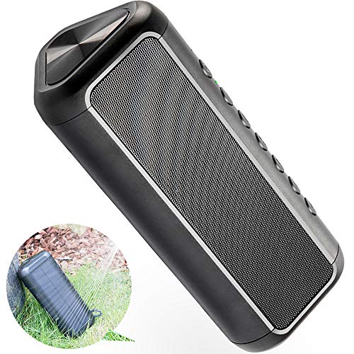 Friengood Solar Bluetooth Speaker 12W，IPX6 Waterproof Portable Wireless Speaker，50+ Hours Playtime Subwoofer，Bluetooth 4.2