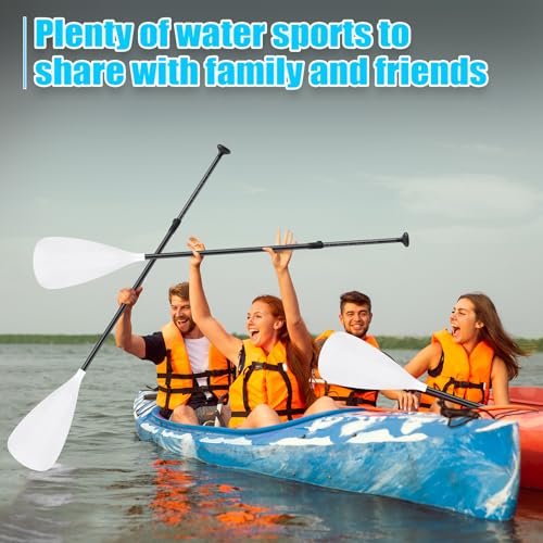 Image of Hollowfly 4 Set of 3 Pieces SUP Paddle Board Paddle Adjustable Paddleboard Lightweight Stand up Oar Aluminum Alloy Floating Replacement Oar Adjustable Aluminum Alloy Shaft for Surfing