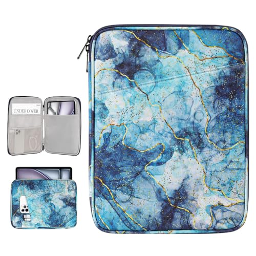 Dadanism 13 Pulgadas Protectora Bolsa Funda Tableta para iPad Pro 13' M4 2024, iPad Air 13' M3 M2, iPad Pro 12,9',Galaxy Tab S10+/S10 Plus/S9 FE+/S9 FE Plus/S9+/S9 Plus 12,4',Tab P12 12,7',Mármol Azul