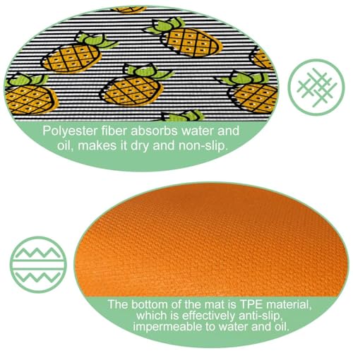 2 tapetes de cocina decorativos amarillos para pasillo y hogar 6