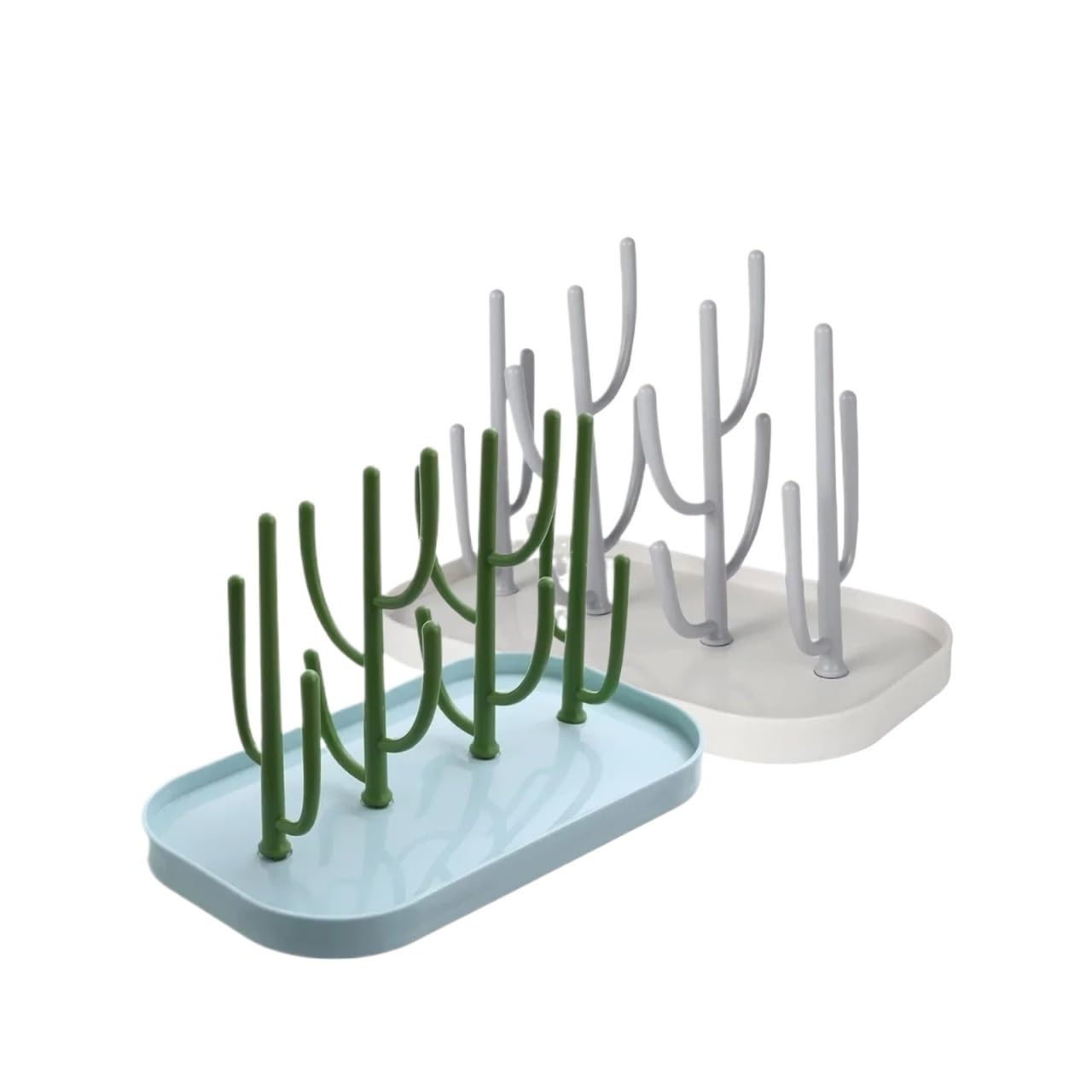 Yonmledo Beige And Blue Mug Stand Tree-Shaped Bottle Drain Rack, Dust-Proof Bottle Holder, Cup Drain Rack(Beige And Blue)