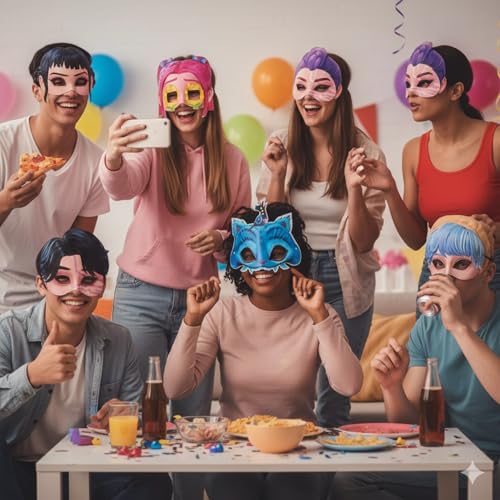 Image of Wanna Party Kpop Demon Hunters Birthday Decoration- Pack of 6 Kpop Eye Masks for Boys & Girls