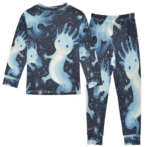 Pajama Sets Long Sleeve Axolotl in Space Soft Comfy Sleepwear 2 Piece PJS 3-8T3