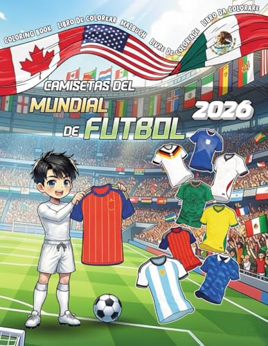 Camisetas del Mundial de Fútbol 2026: Libro para colorear las equipaciones de las selecciones nacionales – Actividad infantil y regalo ideal para aficionados al deporte