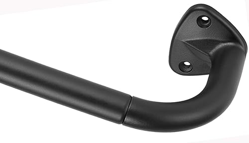 YunNephele - Barra de cortina de oscurecimiento de habitación de 48 a 84 pulgadas, color negro mate, diseño envolvente, juego de cortinero