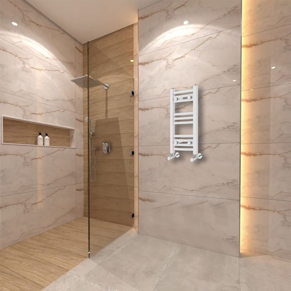 Warmehaus White Curved Heated Towel Rail Radiator Ladder 600X300mm Central Heating Radiators For Bathroom Kitchen