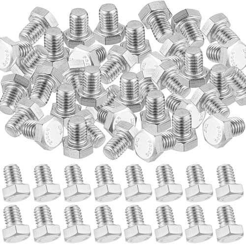 Image of Zonon 50 Pcs 3 /8-16 x 1 /2 inch Hex Head Screw Bolt 18-8 (304) Stainless Steel Hexagon Bolts, Fully Threaded, Plain Finish, External Hex Drive (Silver)