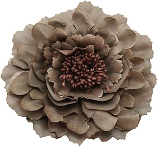 Women's Bohemia Peony Flowers Hairpin Hair Clip Flower Brooch for Travel Party Festivals PF-11 (Coffee) (Pack of 1)