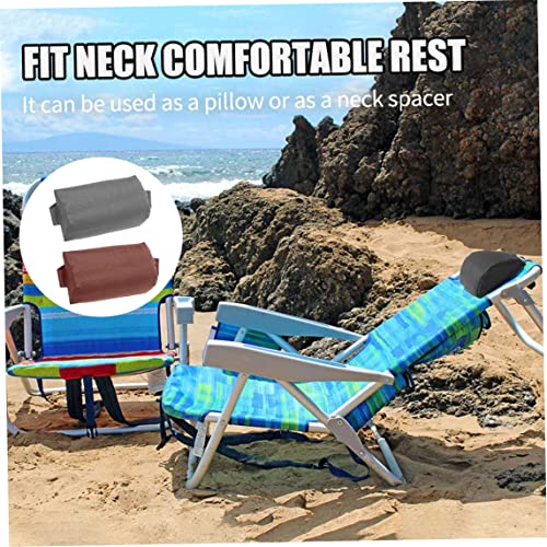 Yapthes 2Pcs Headrest Pillow Pool Furniture Lounge Pillow Chair Pillows Patio Furniture Pillows With Adjustable Elastic Tape Band Head Support Pillow For Pool Patio Chairs (Gray)|Pillow #TOP4