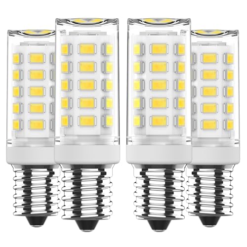 RuLEDne E14 LED Lampen kaltweiß 6000K 4W Ersatz Für Halogenlampe 50W 60W E14 LED Leuchtmitte AC 230V Mini Glühlampe CRI 85+ Kein Flackern 650LM Nicht Dimmbar 4er Pack