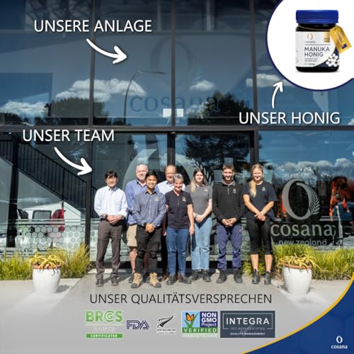Cosana Manuka Honig 400 MGO + 500g – 100% Pur - Abgefüllt, versiegelt und zertifiziert in Neuseeland