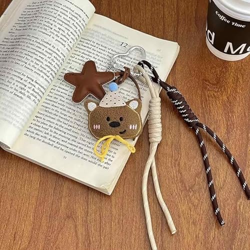 Image of 1 Piece Keychains Aesthetic, Bag Charms for Handbags, Cute Keychain for Girls, Plush Bear Design, Matching Key Rings for Home