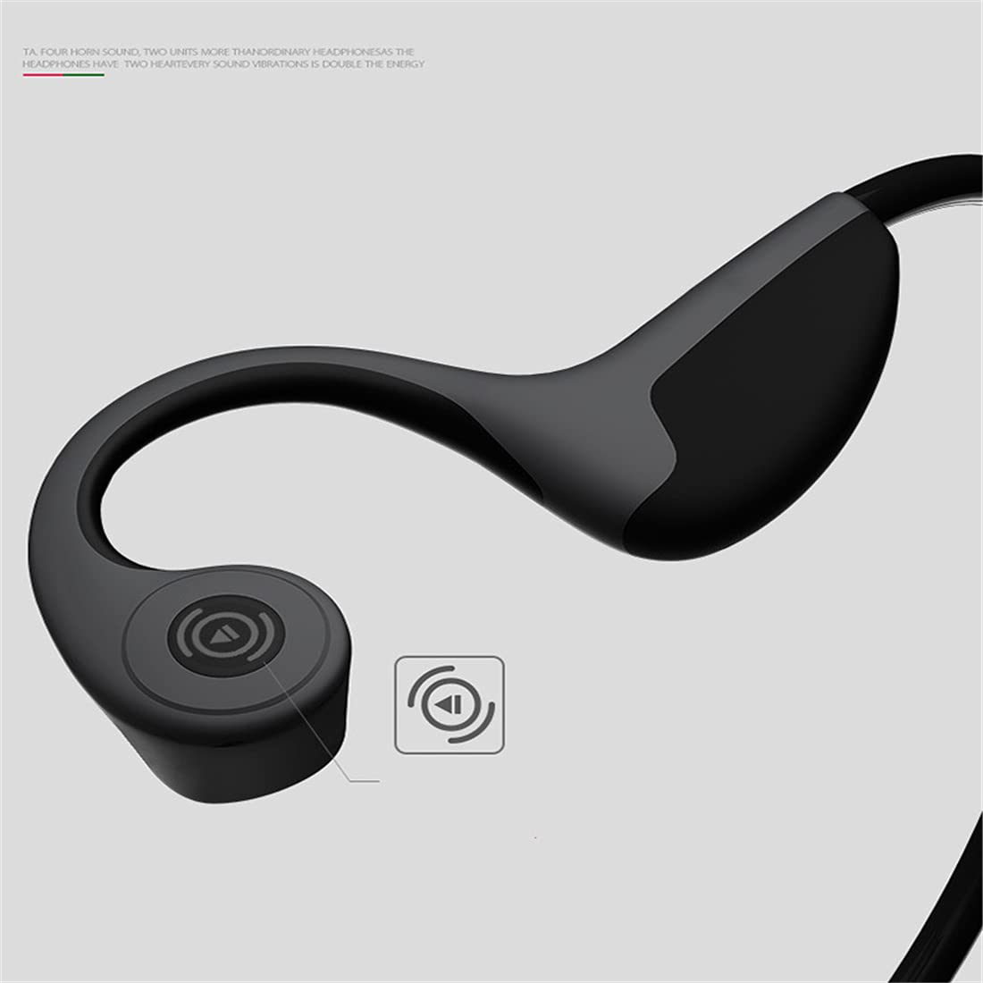Bezprzewodowe słuchawki do przewodzenia kostnego Bluetooth 5.0 Otwórz ucho, IPX5 Wodoodporne Ultra Lekkie Zestawy sportowe, do Wodoodporności Sportowe Running Fitness Cycling,Gray