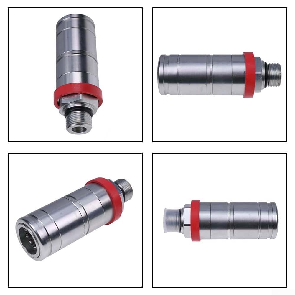 AL221083 - Raccordo idraulico per attacco rapido femmina M22 x 1,5, compatibile con trattore agricolo 6110, 6400, 7420, 4039T, 6068T, in acciaio zincato, a prova di perdite, autobloccante, ad alta