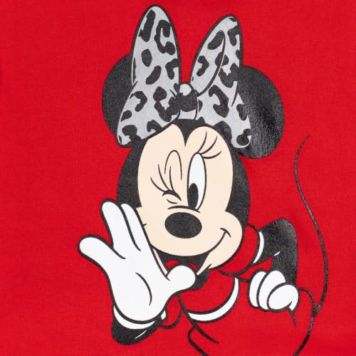Image of Disney Minnie Mouse Baby Girls Fleece Sweatshirt and Leggings Outfit Set Infant to Big Kid | Pullover Sweatshirt, Fitted Leggings, Elastic Waistband