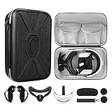 MASiKEN All-IN-One Accessories Bundle Compatible For Meta/Oculus Quest 2 - Head Strap Enhance Comfort, Carrying Case Crossbody Shoulder Chest with Lens Spacer, Face Cover,Controller Covers Travel Kit