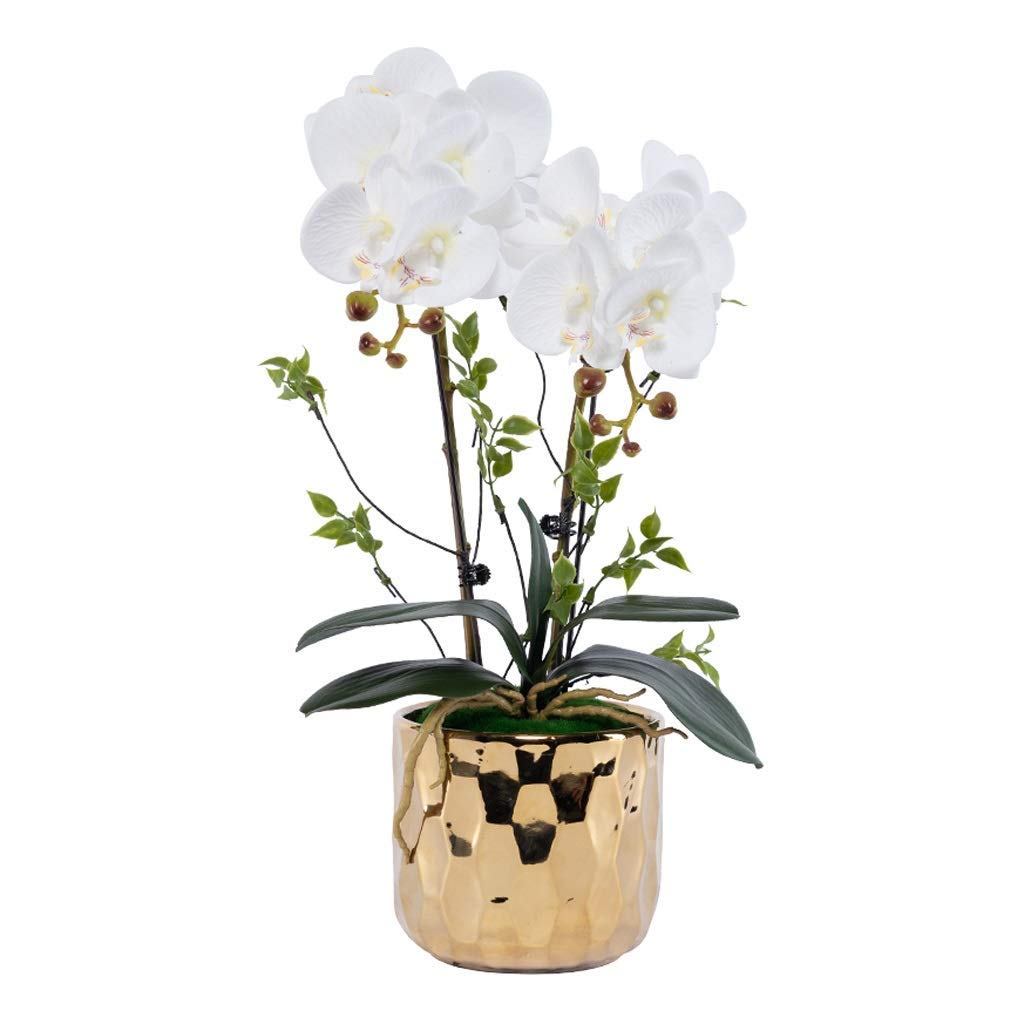 Ngdfgr As Known Artificial Flower Set, Artificial Flowers Phalaenopsis With Planter Large Artificial Orchid In Vase Fake Flower