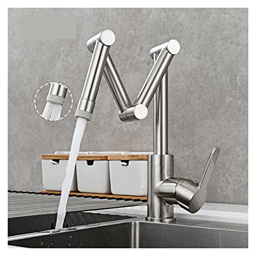 Grifo de cocina triple arm plegable de tres secciones de níquel para agua fría y caliente 3