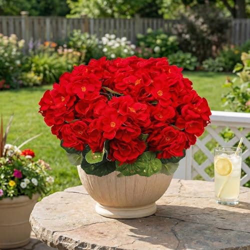 FULLMUSIC Artificial Flowers for Outdoor - UV Resistant & Realistic