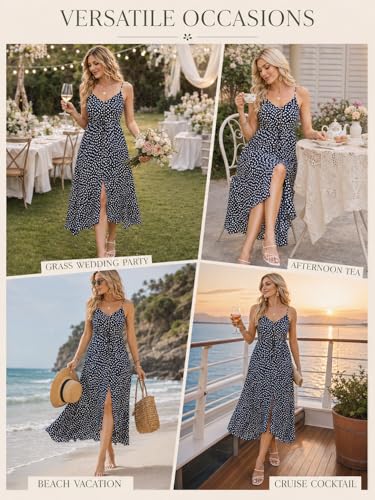 Image of BROVAVE Women's 2026 Summer Casual Boho Sundress Spaghetti Strap Midi Dress