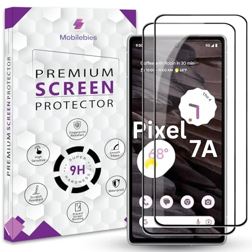 Image of Premium Tempered Glass Screen Protector Guard For Google Pixel 7A (6.1 Inch, Pack of 2) | HD Clear Glass, Edge to Edge Coverage With Easy to installation kit