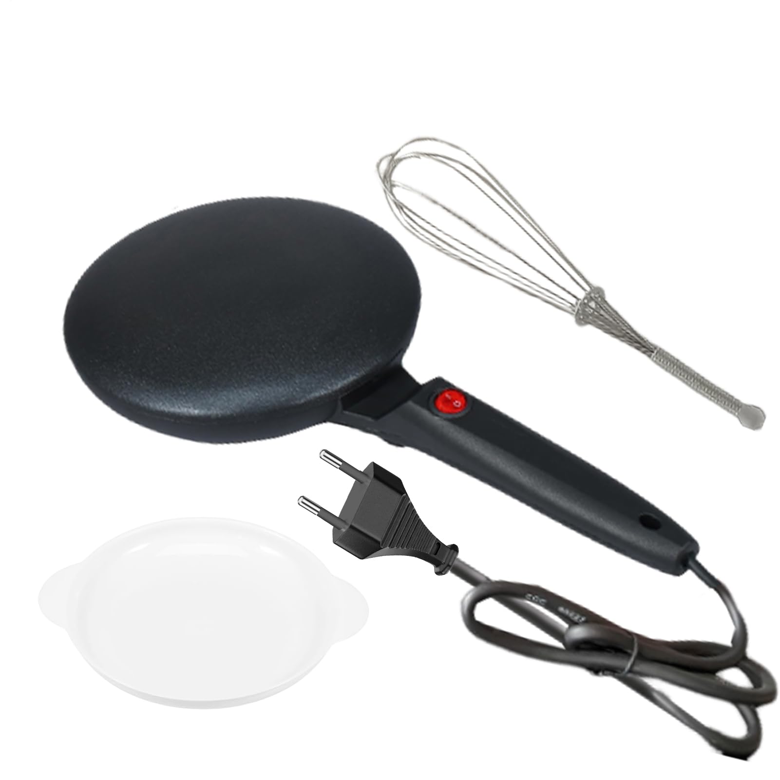 Piastra elettrica per crepe rotonda per crepes - Crepe Maker rotonda, macchina per crepe portatile 600 W | Teglia per pancake antiaderente con controllo termostatico da 7,87 pollici per la casa con