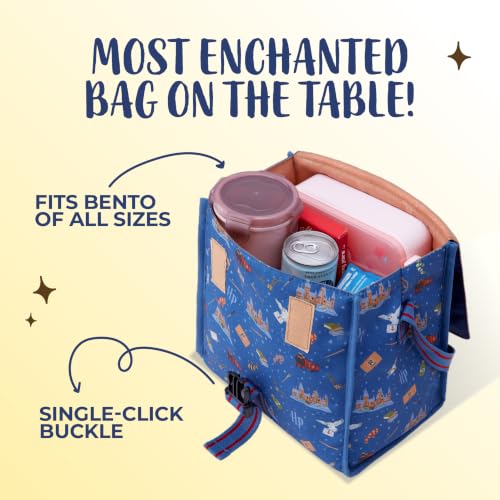 Image of Harry Potter x American Tourister All Over Print Tiffin Bag | 7L Lunch Bag for Kids | Wizarding Food Carry Bag | Teal | 1 Year Global Warranty