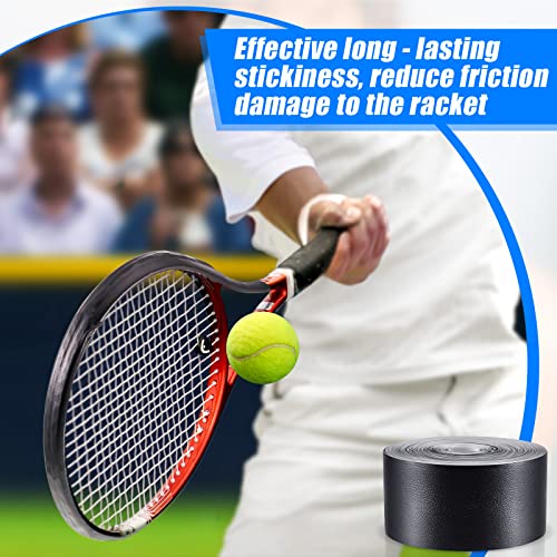 2 Pieces Racket Protection Tape Racquet Head Guard For Tennis Practice Racquetball, 16.4' Roll, Black #TOP4