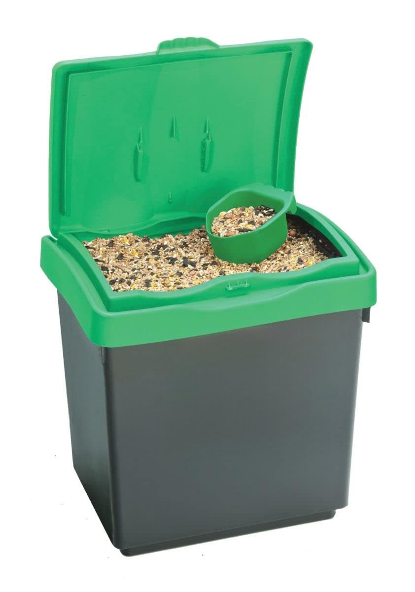 Chabrias Ltd Dry Storage Bin Plastic Box Container with Scoop & Lid Store Pet Food & Bird Seed (30 Litre)
