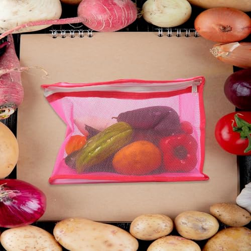 Image of VIVITO Foldable Nylon Fruit Storage Basket with Zip Net Cover | Plastic Basket for Fruits, Vegetables, Snacks & Kitchen Storage | Washable, Durable & Insect-Proof Food Cover | (MultiColor, Pack of 1)