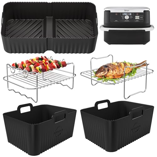 Premium Silicone Liner for Ninja FlexDrawer 10.4L AF500UK | Glove-Like Fit | 2 mm Thick with 8mm Ridges for Airflow | Dishwasher Safe | Specially Designed for Ninja AF500UK Air Fryer | (5 Pc)