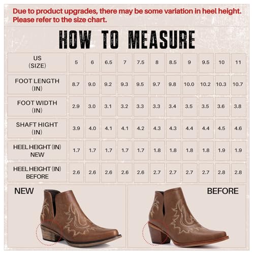 Women's High Heel Ankle Cowboy Boots - Pointed Toe Western Boots With 3.74 Inch Heel, Size 3-11.5