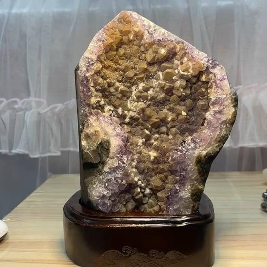 最高品質　希少　大結晶　ウルグアイ産　アメジストクラスター　天然石　原石 Amazon.co.jp: 綺麗 大きい原石 天然石浄化 ウルグアイ産金色系