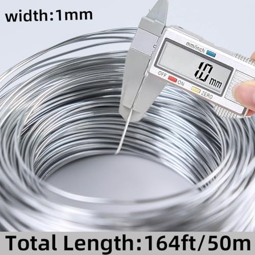 image for TKYZMS 18 Gauge Aluminum Wire, 1mm 1 Roll Craft Wire, 164 Feet Silvery