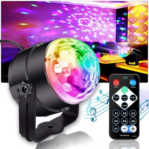 Genérico Mini Globo Jogo de Luz Giratorio Festa Balada Dj Led Rgb Luzes Coloridas Baladinha Aniversá