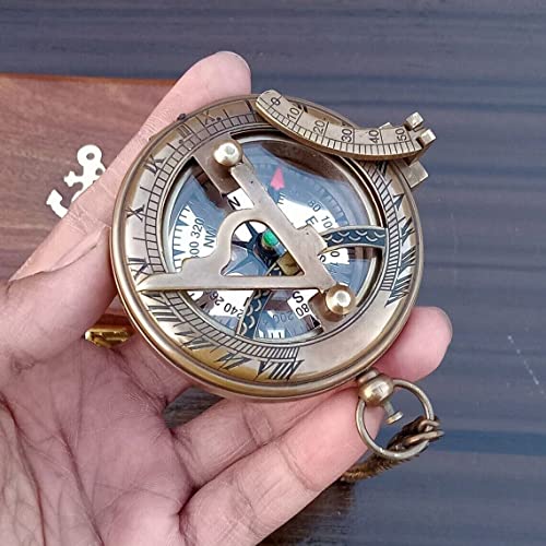 Brújula de Bolsillo Náutica Vintage de Latón Antigua con Caja de Regalo Orca INTERNATIONAL CO miniatura 6