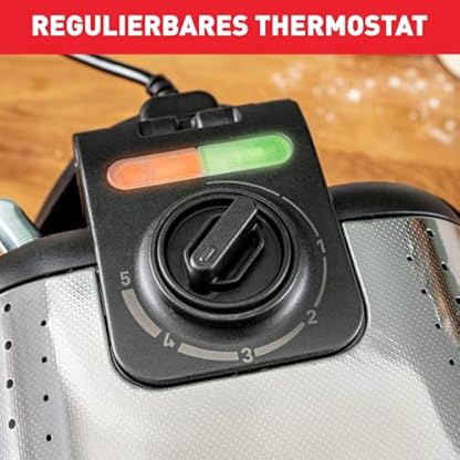 Tefal King Size Waffeleisen WM756D, Doppelwaffeleisen für 2 belgische Waffeln, Dreh-Funktion, antihaftbeschichtete Platten, dicke Waffeln, Temperaturregler, leichte Reinigung, 120W, 1L – Bild 5