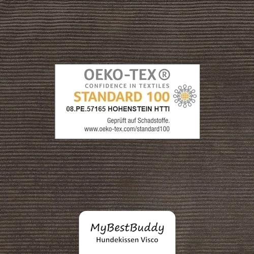 MyBestBuddy Hundekissen Visco braun 90x70 cm XL mit POSO-Cord Stoff mit Viscoseschaum und Komfortschaum-Flocken, 40°C waschbar - Hundebett/Haustierbett für große Hunde oder Katzen, 90 x 70 cm