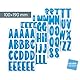 Heyda Sticker „Alphabet“ | 100×190 mm, blau/blau metallic, 4 Blatt