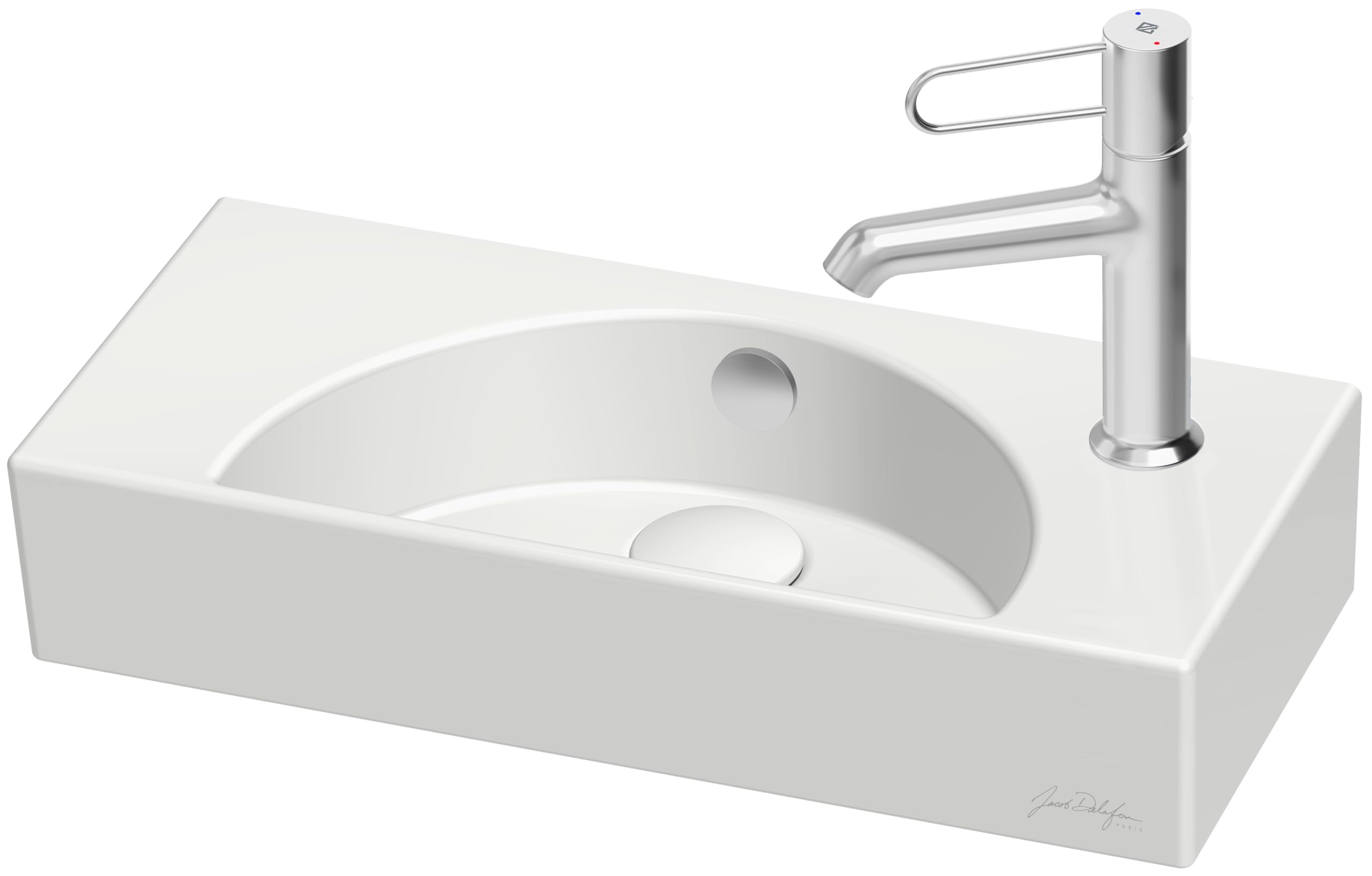EGO112-56-00 50cm Ceramic Basin Sink Tap Hole on Right Side Easy Cleaning and Maintenance