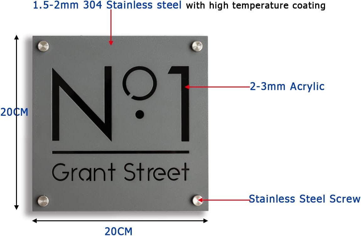304 Stainless Steel Modern House Number for Outside, Address Number Plaque, Custom Sign,Personalized Sign