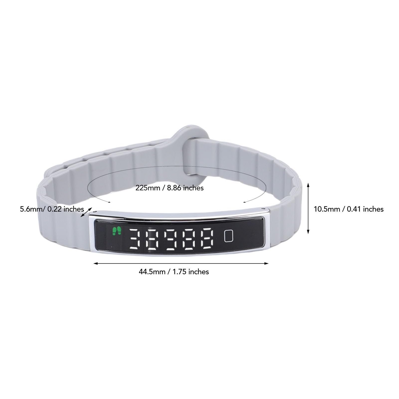 Pulsera Inteligente Rastreador de Ejercicios Rastreador de Actividad de Salud Contador de Pasos con Toma de Fotos remota Diseño de impermeabilización Accesorio magnético pa (Plata)