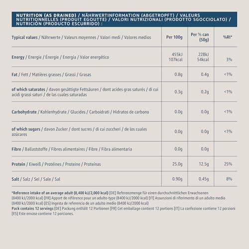 by Amazon Thunfischfilets, geschnitten, in eigenem Saft und Aufguss, 195g, 4er-Pack